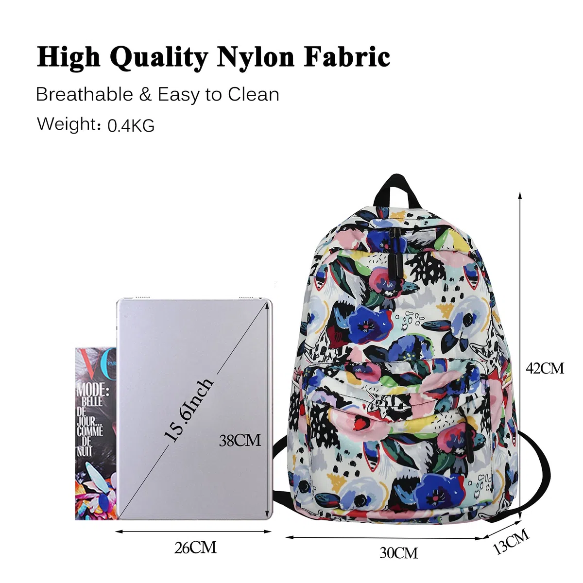 FANDARE Zaini Casual Zaino Scuola Ragazza Ragazzi Zainetto Cartelle Zaino Scuola Borse a Zaino Laptop Zainetti per Donna Uomo All'aperto Viaggio Università Shopping Daypacks Impermeabile Poliestere