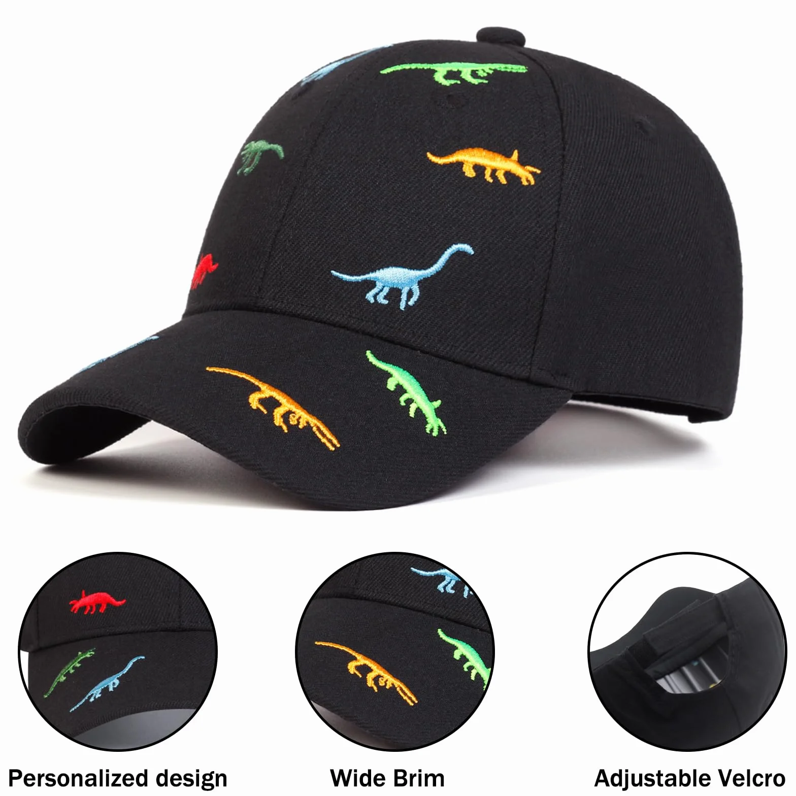 Cappello Bambino e Occhiali da Sole Bambino Set, Dinosauro Cappellino da Baseball, Cappellini da Baseball per Bambini, Occhiali da Sole Bambini con Protezione UV, per Bambina 3-8 Anni