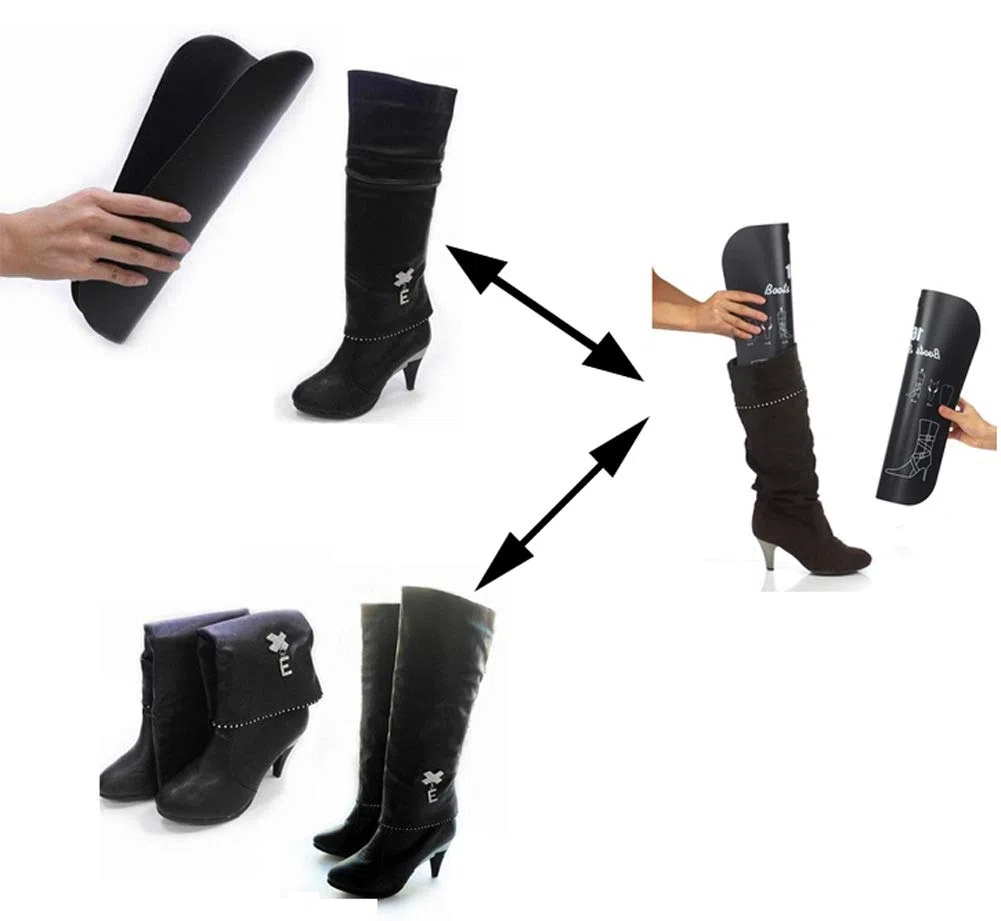 2 paia di supporti in plastica per stivali, inserti in forma, per stivali di supporto alto, per scarpe da uomo e donna (22 cm)