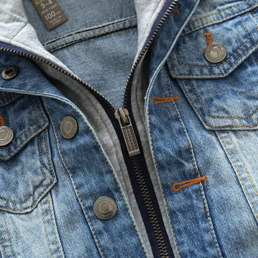 Bambino/Ragazze/Ragazzi Giacca di Jeans Casuale Mantieni Caldo Giubbotto Denim Cappotto Tops