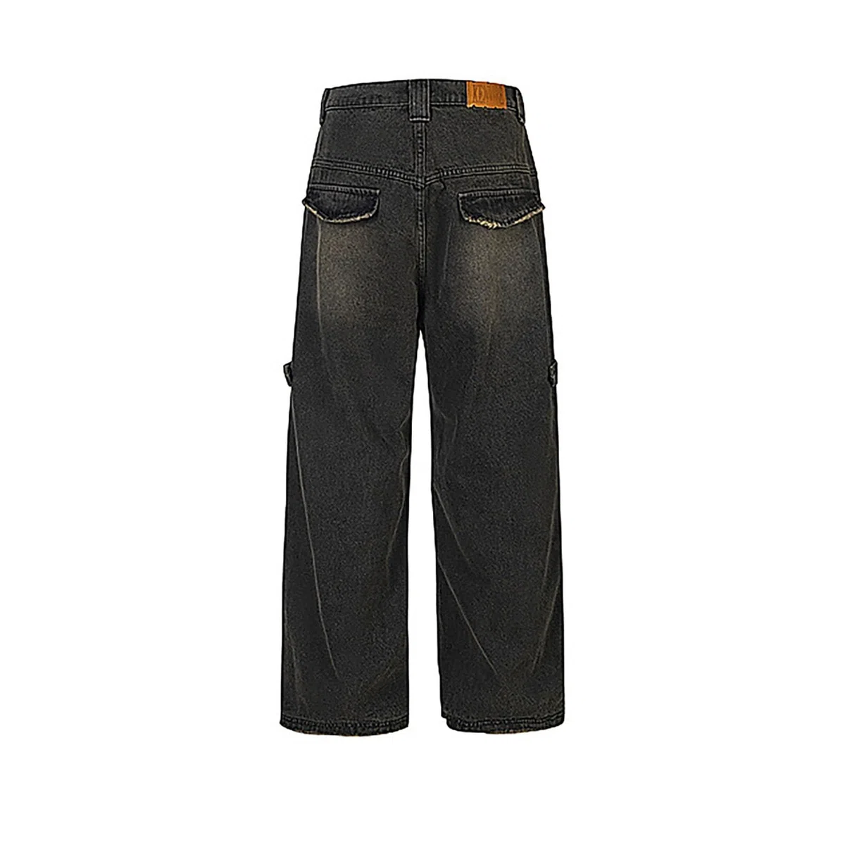 Generico Jeans Baggy Uomo Cargo Invernali Strappati Moto Y2K Pantaloni Jins Loose Salopette Fit Slim Zampa Larghi Balloon Flare Bootcut