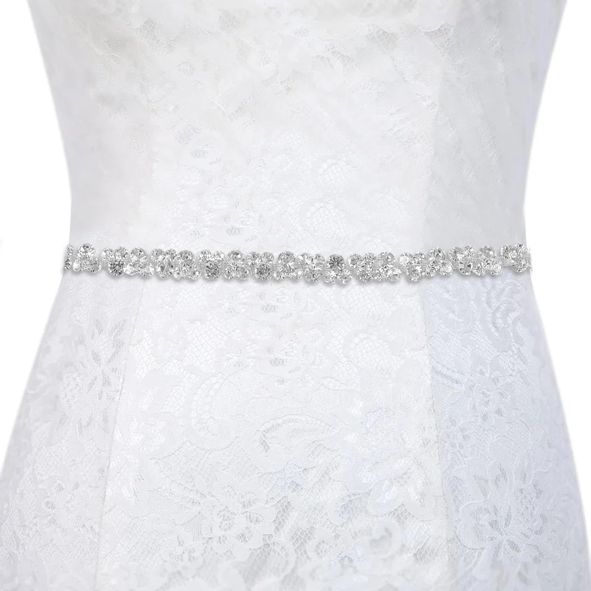 Cintura con Strass d'argento, Donna Eleganti per Abito da Sposa e da sera in Cristallo Raso Fiocco Fusciacca, Accessori con glitter, Strass da sposa Cintura da sposa Cintura glitterata