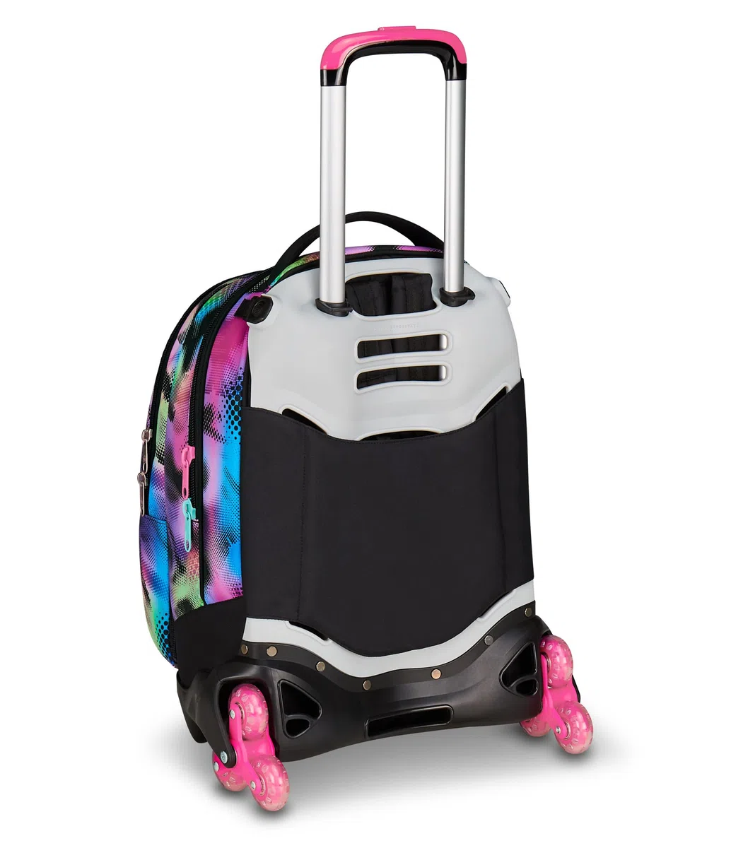 Seven Trolley Scuola Jack 3 Ruote Detach Write Down, Fucsia Azzurro, Zaino Con Carrello Sganciabile Da 37 Litri, Tasca Borraccia, Zainetto Staccabile, Multiuso e Spazioso, Per Scuola Elementare e