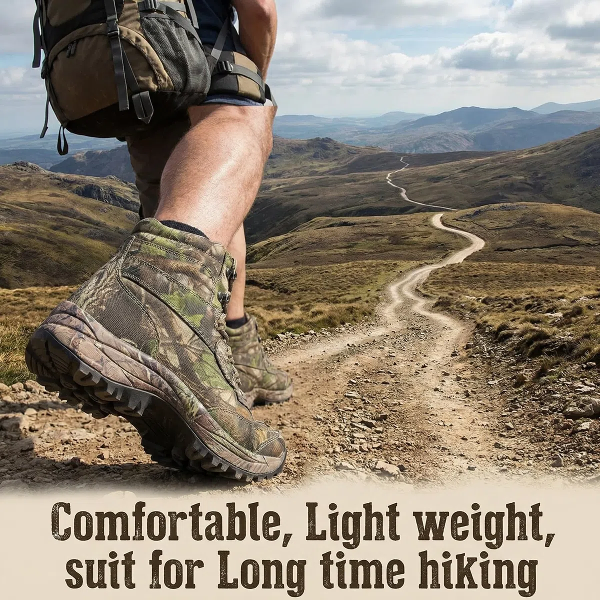 SANANG Scarponcini da Trekking Alti Mimetici da Uomo e da Donna,Scarpe da Trekking Leggere in Nylon Antiscivolo per la Caccia All'aperto