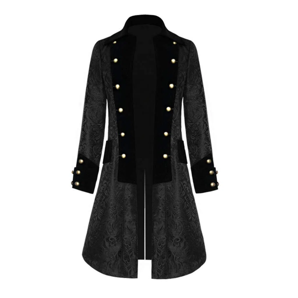 Giacca Vintage Uomo, Abbigliamento Gotico Giacca Steampunk Cappotto Vittoriano Rinascimentale Medievale Gotico Vintage Ricamo Costume Pirata Uniforme Slim Fit Blazer Spettacolo Magico Cappotti