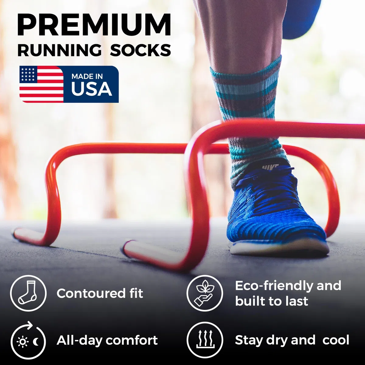 Wrightsock Calzini da corsa ultra sottili per uomini e donne, imbottiti, ecologici e anti vesciche, con il nostro design sagomato del piede, realizzati in America con regolazione dell'umidità, bianco,