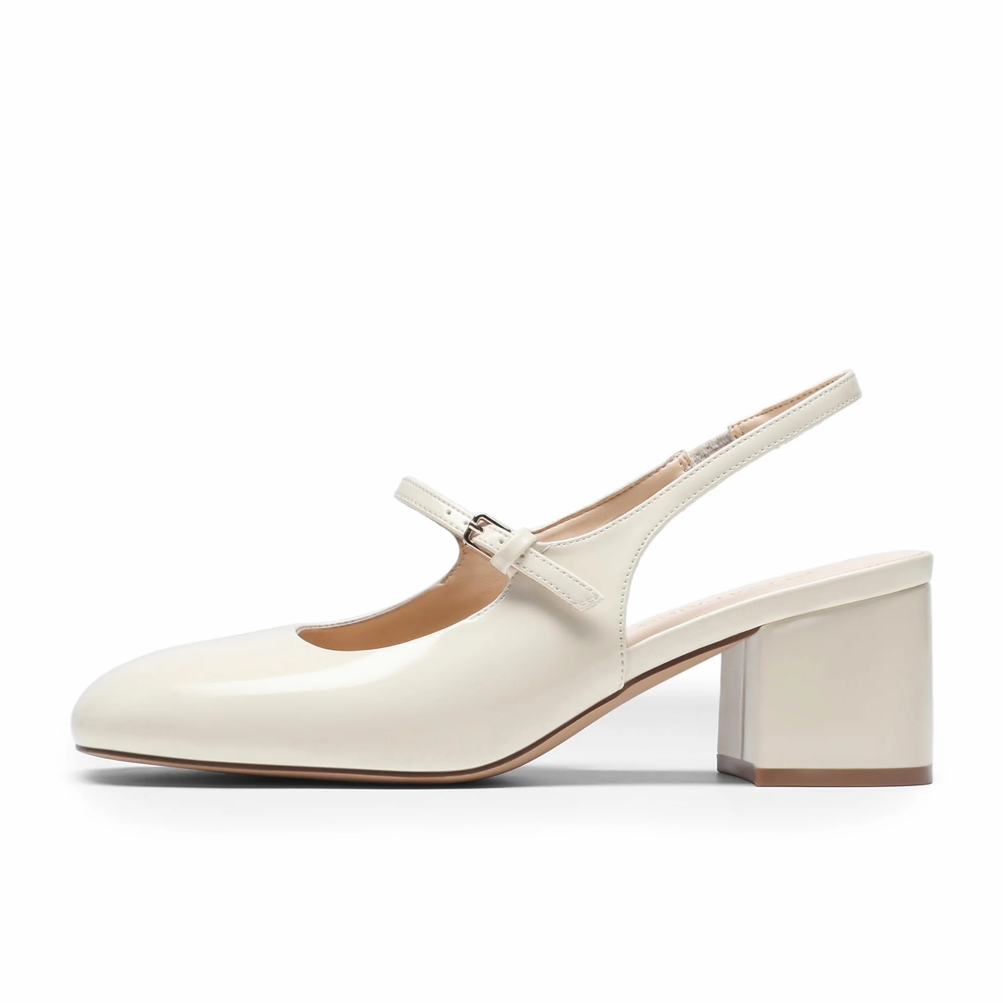 DREAM PAIRS Scarpe Donna Eleganti - Mary Jane Basse con Tacco Grosso, Slingback, Punta Quadrata, Chiuse, per Matrimonio, Festa, Lavoro, Ufficio
