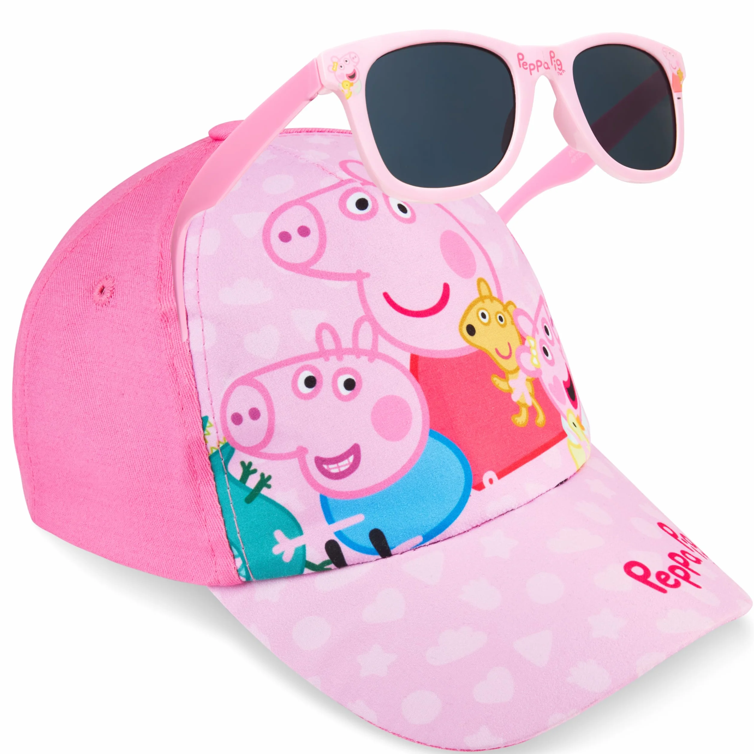 Paw Patrol | Peppa Pig Occhiali da Sole Cappello Bambina Set, Regolabile Cappellini con Visiera 100% UV Protezione