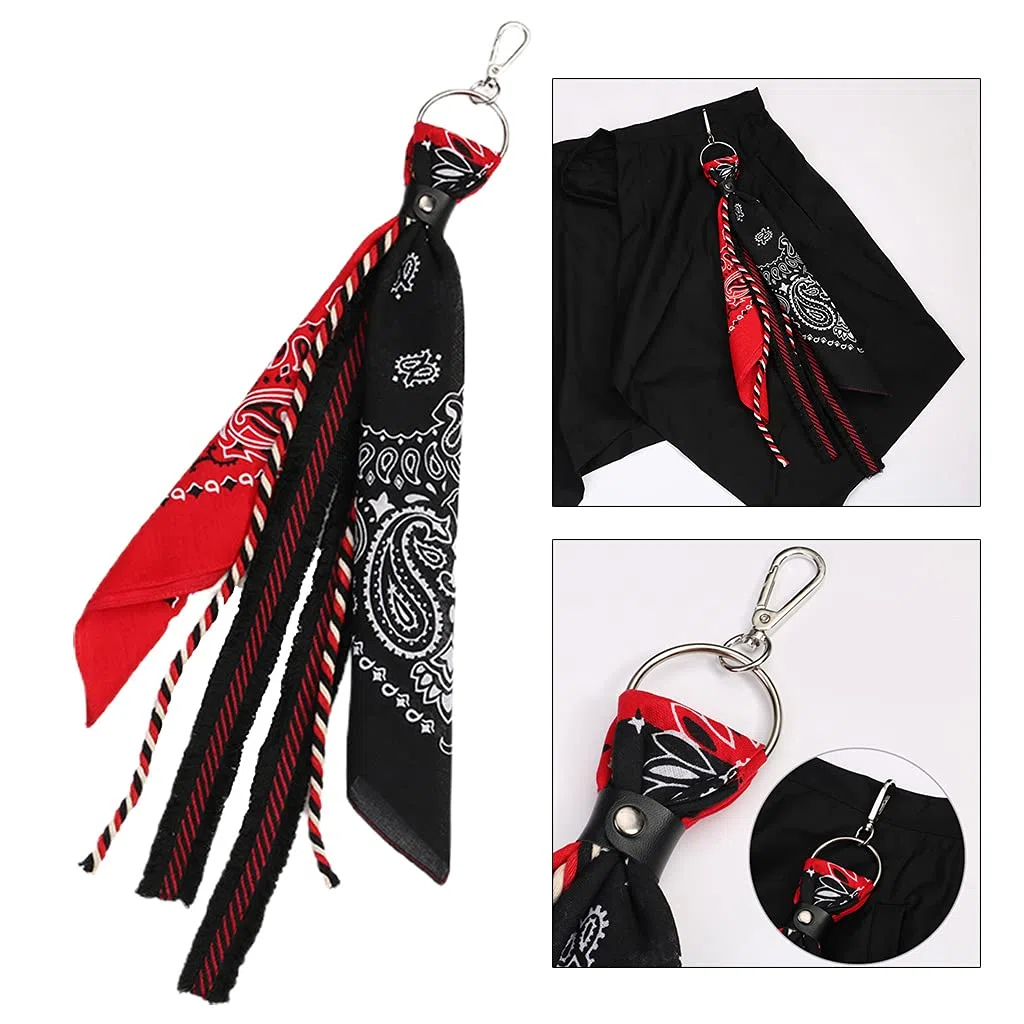 Paisley Bandana Fazzoletto Portafoglio Catena Nastro Biker Foulard Jean Pantaloni Portachiavi