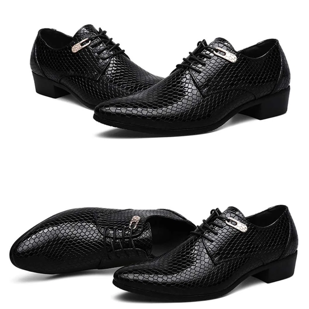 Scarpe da Uomo in Pelle Confortevoli Appartamenti con Lacci Scarpe Oxford Scarpe da Cerimonia per Matrimonio Formale con Punta a Punta