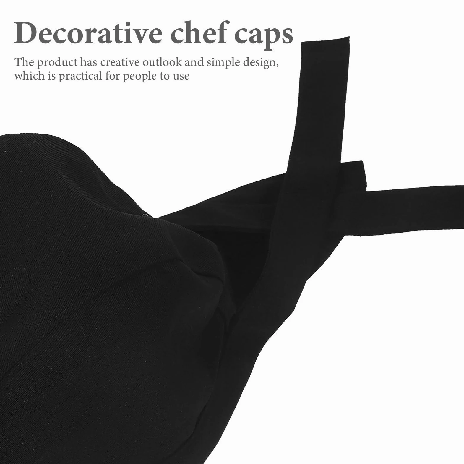 Outanaya 6 Pezzi Cappelli da Chef per Ristorante Cappelli da Cucina Unisex Nastro Decorativo per Uomo Nero per Cucina Professionale