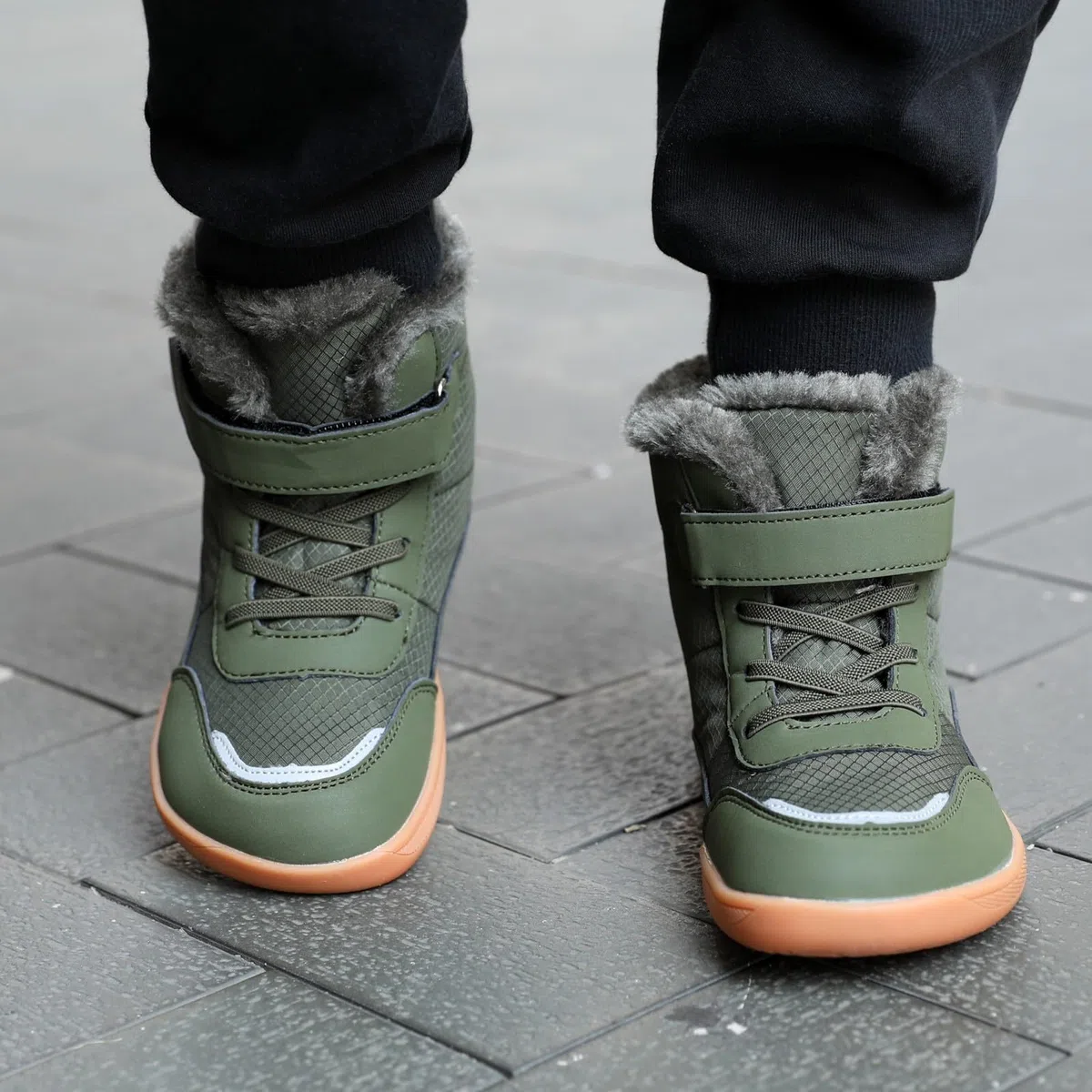Stivali da Neve Ragazzi Ragazze Scarpe Invernali per Bambini Leggero, Antiscivolo e Caldo Barefoot Scarpe, Verde, 28