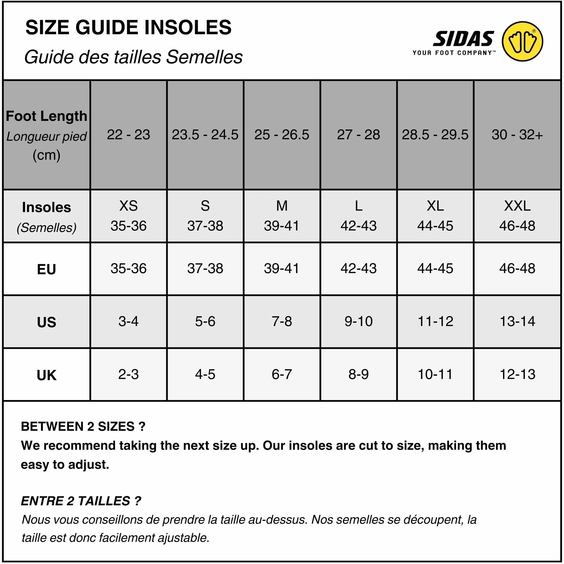 Sidas 3 Feet Mid – Suola Preformata médium – Misto, Unisex, Semelle 3Feet Mid