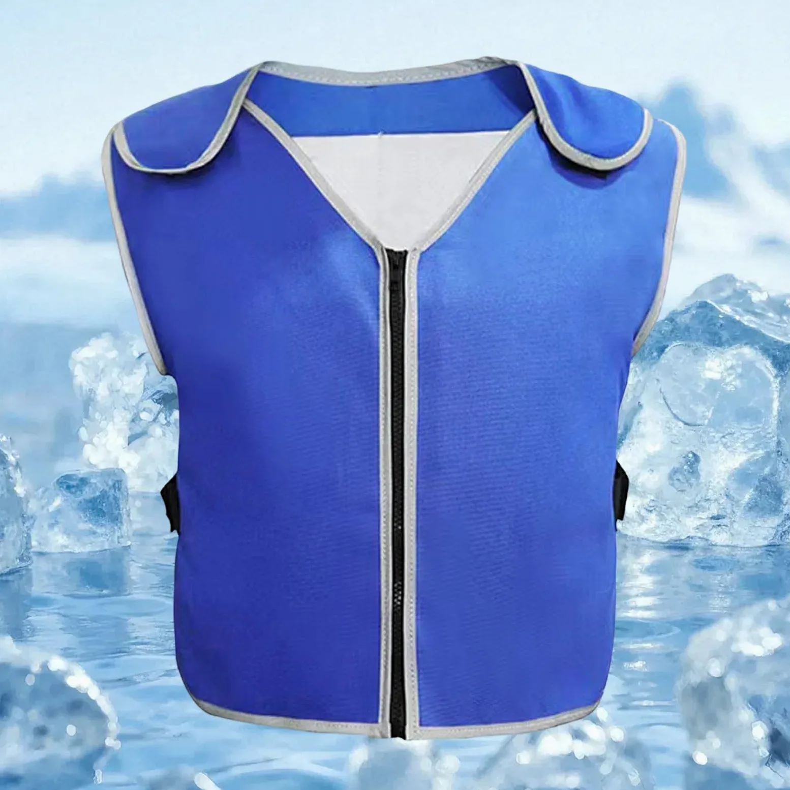 Generisch 2026 Gilet refrigerante per uomo, donna, adolescenti, gilet da ghiaccio regolabile per clima caldo, ideale per lavorare all'aperto, pesca, ciclismo, corsa, giardinaggio, moto