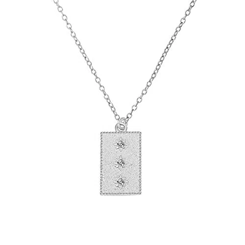Collana quadrata con stella a tre punte per gioielli da ragazza, catena da donna, girocollo in bijoux 18 carati, decorazioni Made in China