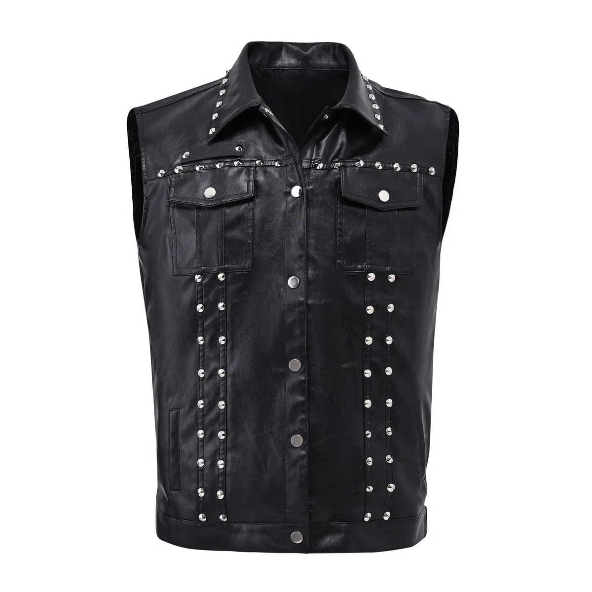 Canottiera Uomo Palestra Cotone Sportiva Compression Tank Top Men Canotta Traspirante Elasticizzato Asciugatura Gilet Autunno Inverno Casual Senza Maniche con Borchie Nere per Moderno Elegante