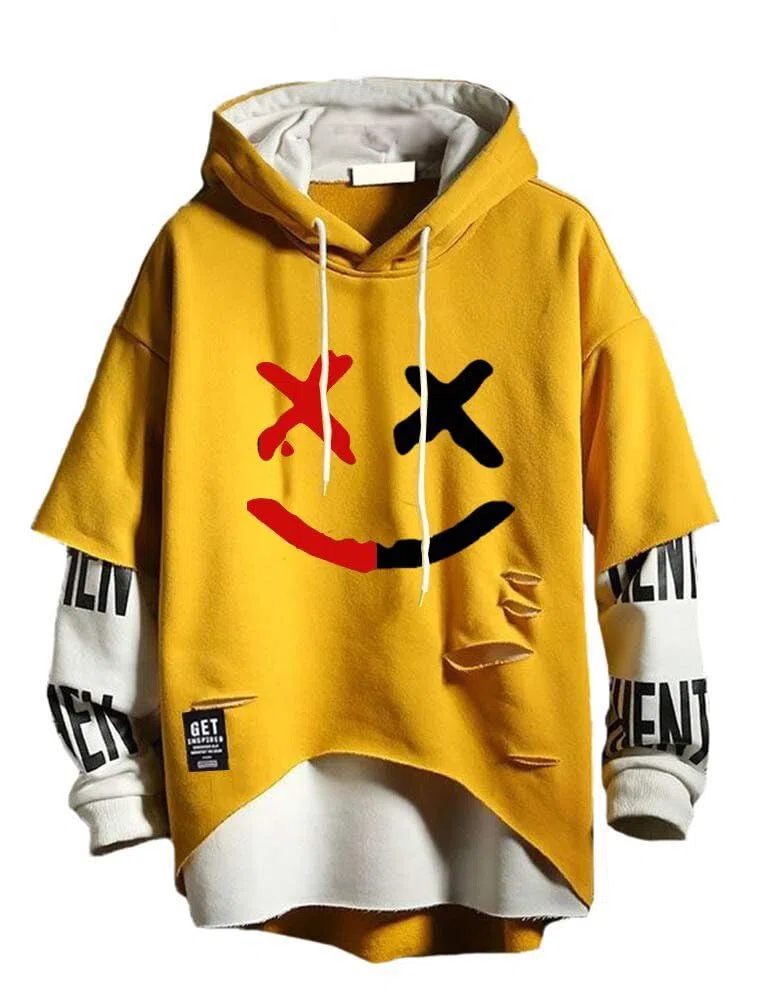 Hello MrLin Techwear Uomo Hip Hop Felpa con Cappuccio Giapponese Streetwear Patchwork Urban Hoodie