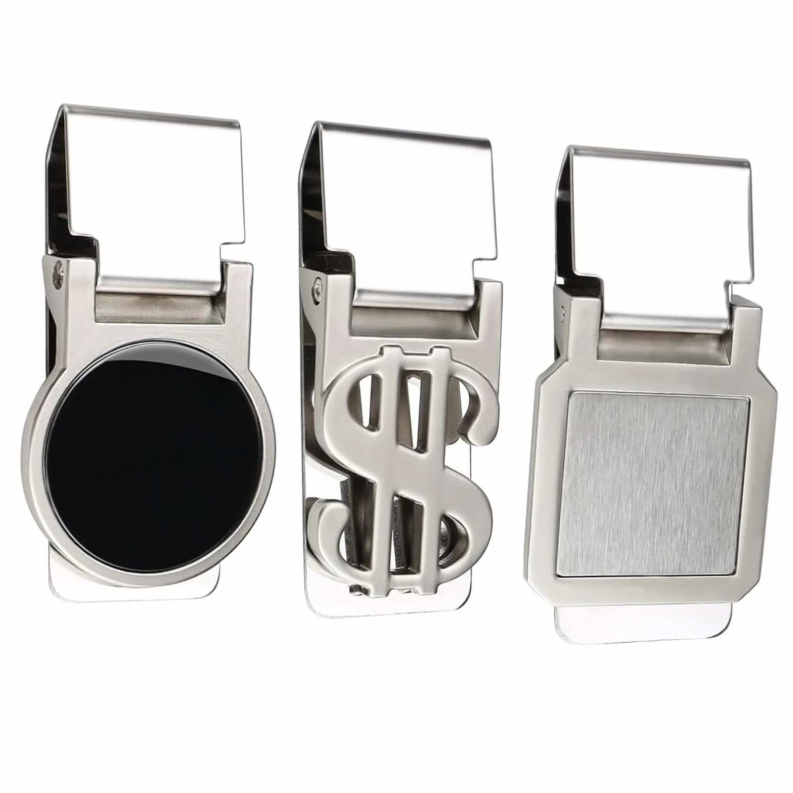 Ylinwtech 3 Pezzi Fermasoldi,Fermasoldi In Acciaio Inox,Fermasoldi Argento Argento,Processo Di Lucidatura Galvanica, Stile Squisito Per Banconote, Biglietti Da Visita, Carte Di Credito
