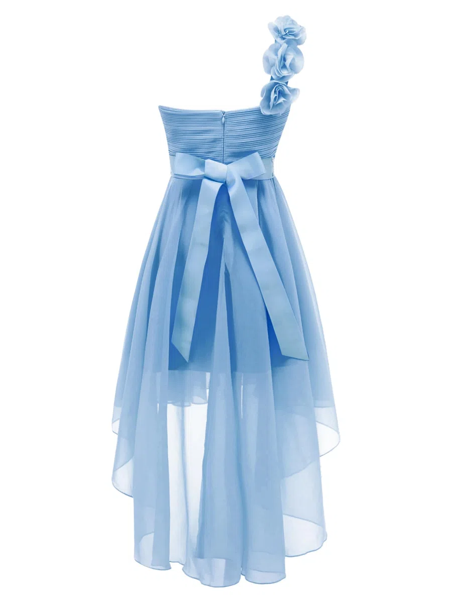 Alvivi Vestito da Festa Ragazza Chiffon Monospalla Bambina Abito da Damigella d'Onore Cerimonia Vestito di Comunione Compleanno Sposa