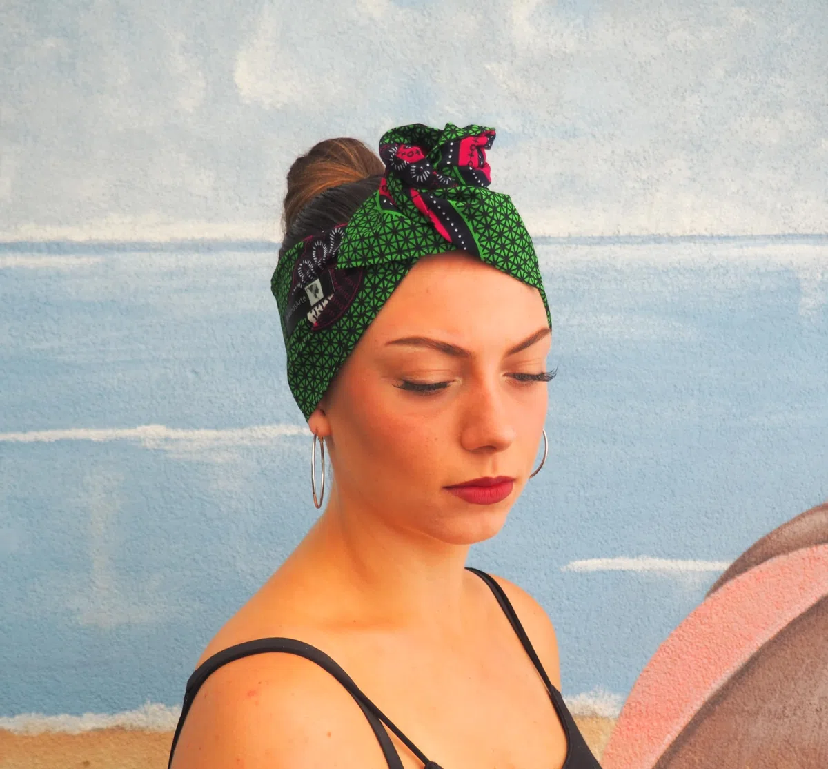 Generico Fascia capelli BANDANASARTE con ferretto modellabile,100% cotone pregiato WAX