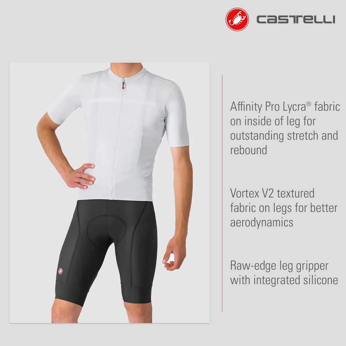CASTELLI Salopette da uomo Competizione 2, imbottitura per tutte le condizioni per ciclismo su strada, gravel bike e corse di alto livello
