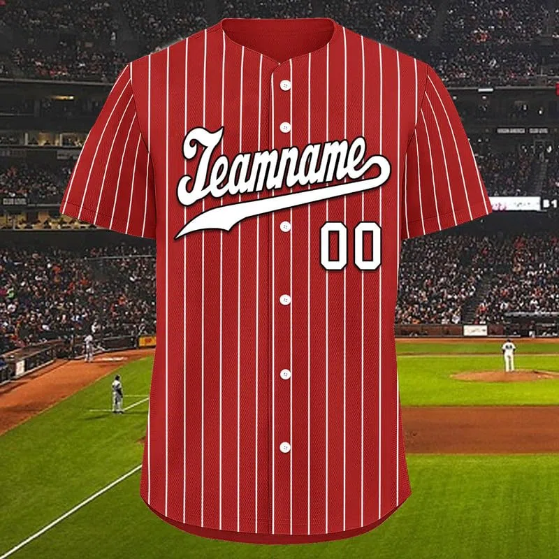 Maglie da baseball personalizzate per uomo donna bambini stampa nome immagine logo traspirante Quick Dry Stripe manica corta maglia sportiva