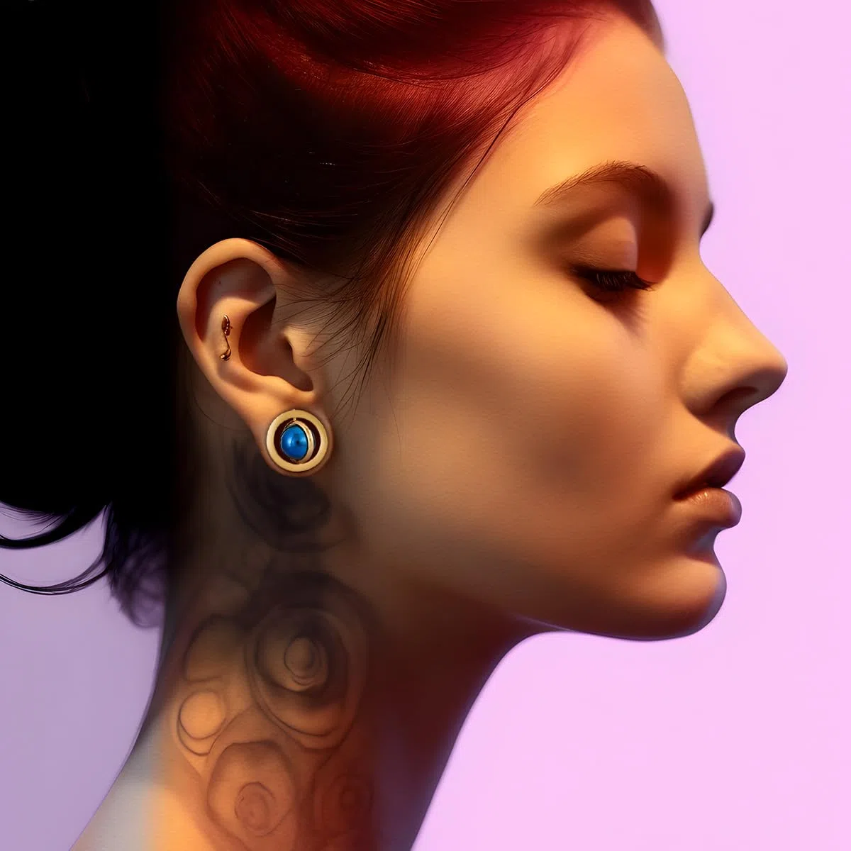 COOEAR Planet Ear Tunnels Flesh Plugs, misuratori in acciaio inox per orecchini, viti posteriori estensori.