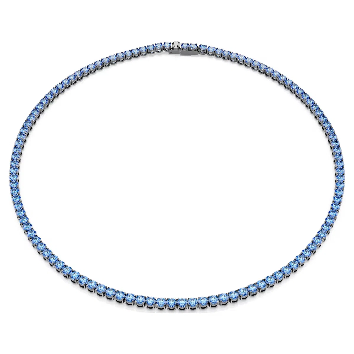 Swarovski Collana Tennis Matrix, taglio rotondo, blu, placcato rutenio