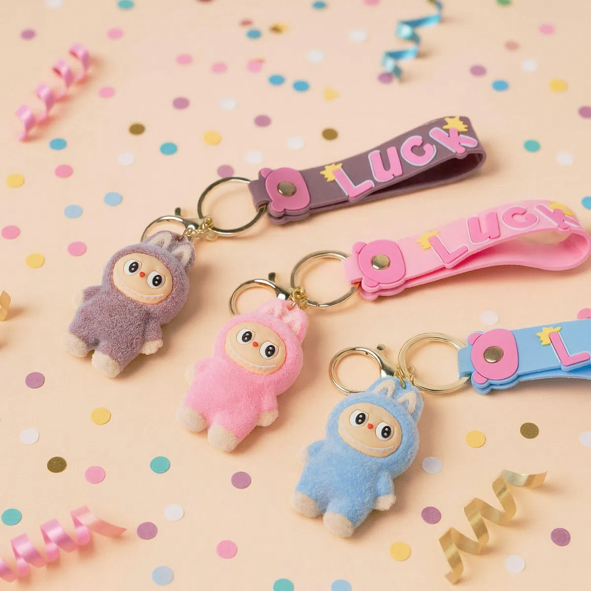 Set 3 Portachiavi Kawaii Monsters Colorati Blind Box da Collezione
