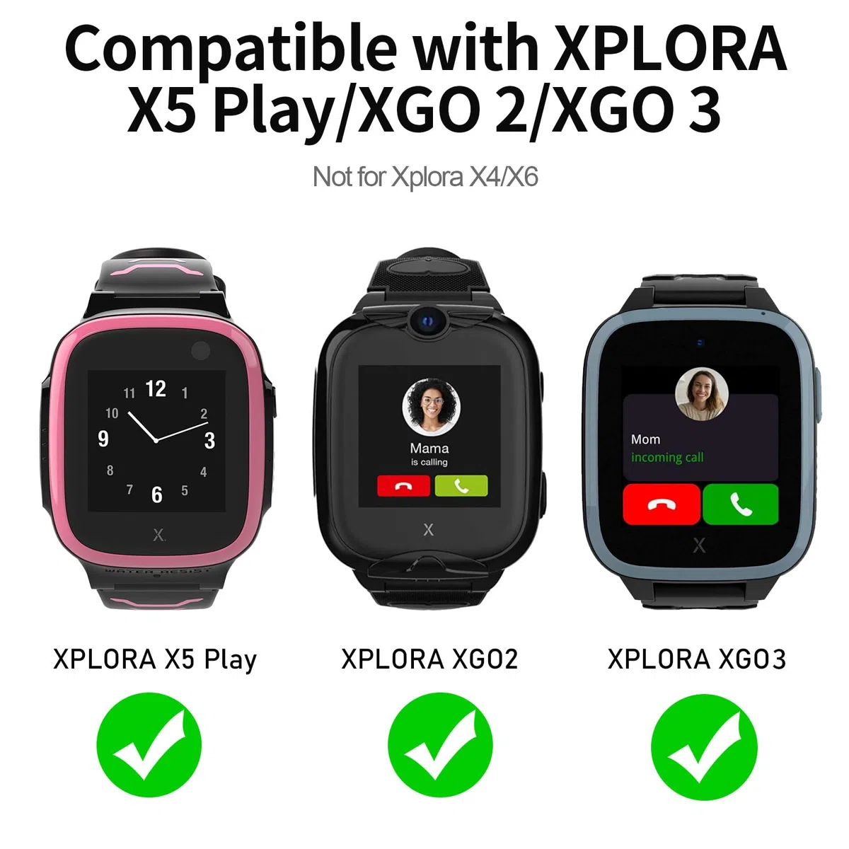 Kuaguozhe [1-Pezzi Cinturino Compatibile con Xplora X5/ XGO 2, Cinturini in Silicone di Ricambio, Morbido, Traspirante, Resistente al Sudore Cinturino elastico per X5 Play/XGO 2