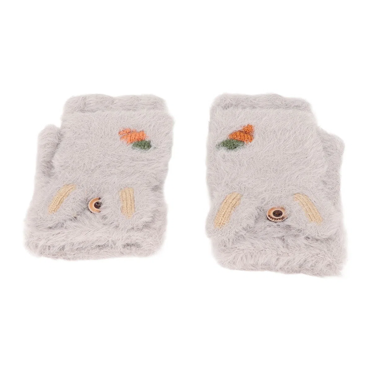 Guanti riscaldati USB Guanti invernali riscaldanti bifacciali in peluche accoglienti senza dita per lavoro studio Grigio