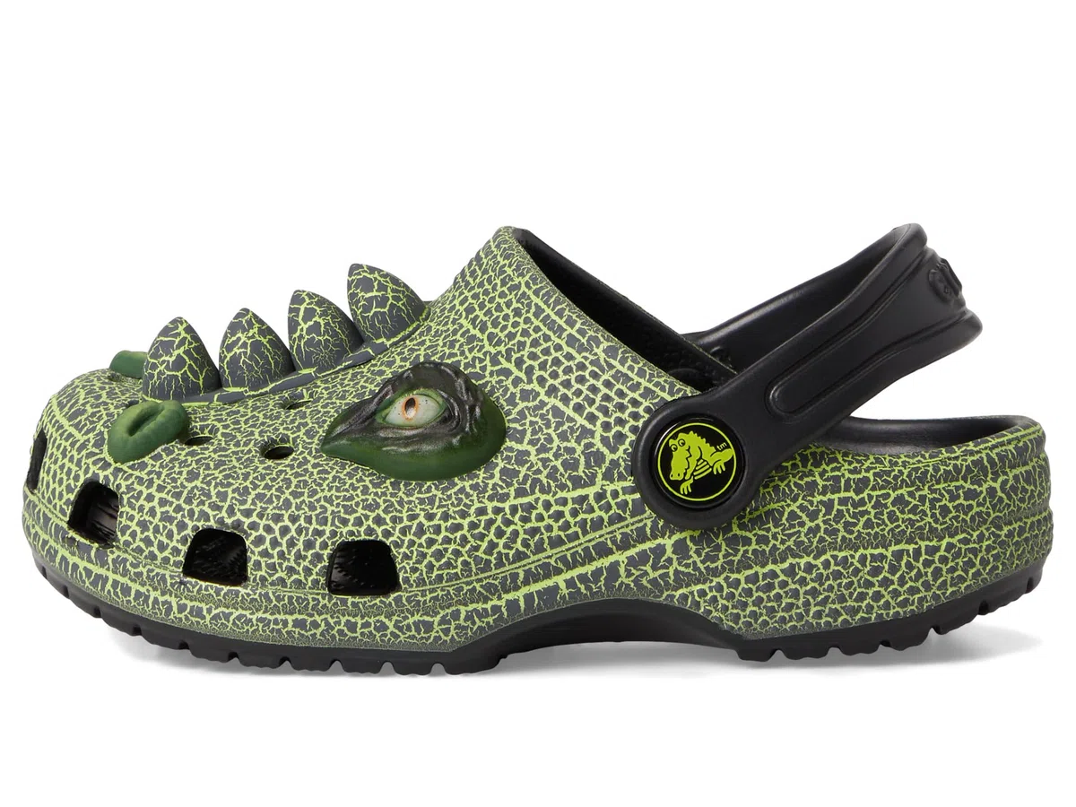 Crocs Classic Iam Scary Dino Clog T, Zoccoli Unisex - Bambini e Ragazzi, Nero, 23/24 EU