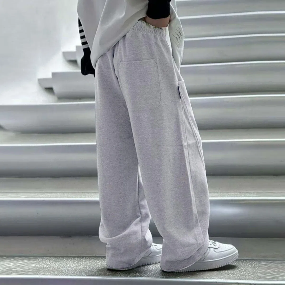 Generico Pantaloni da Ragazzo Baggy Streetwear per Ragazzo Tinta Unita con Cintura Elastica in Vita Pantaloni Sportivi Invernali con Tasca Casual per Danza Slim Fit Large Taglie 8-15 Anni