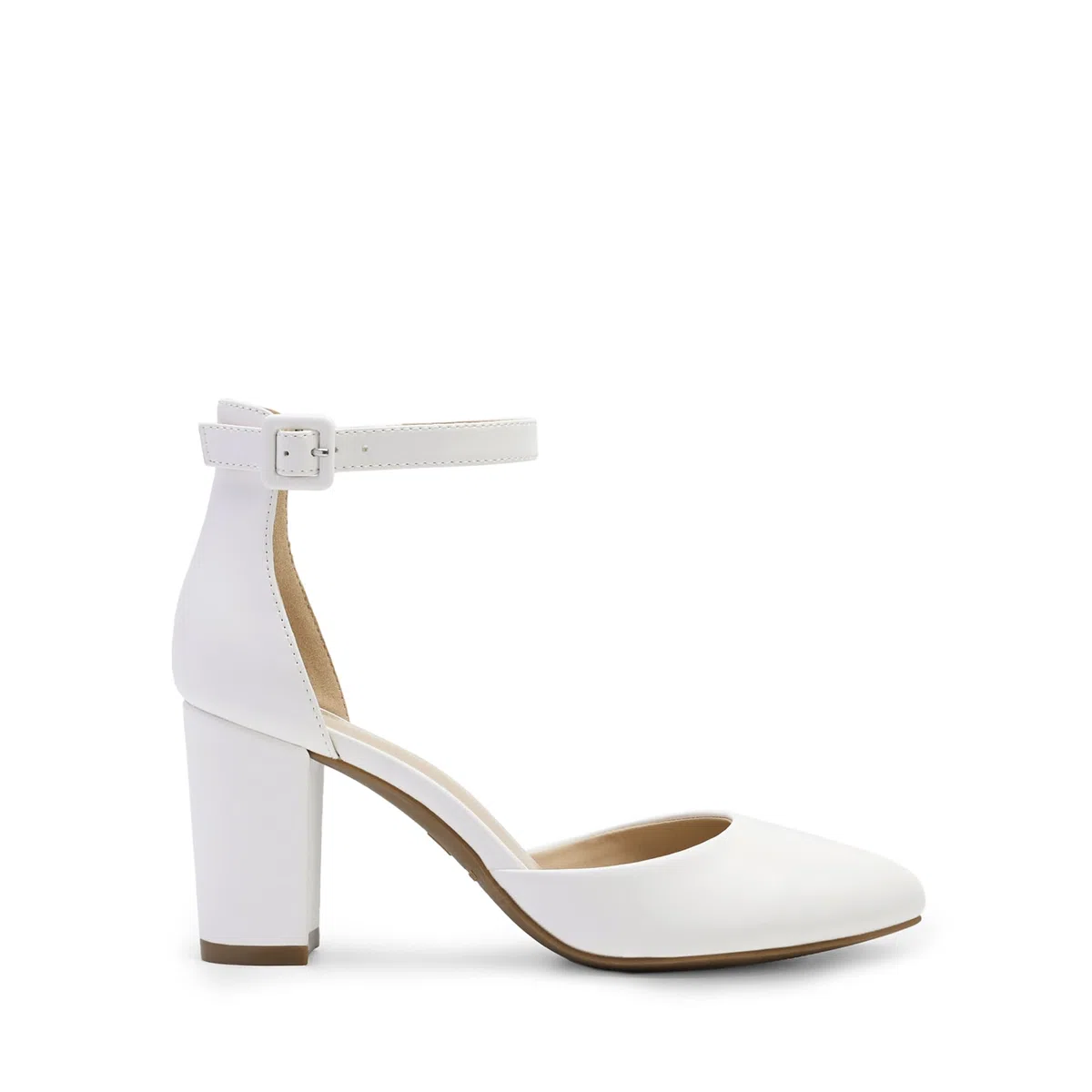 DREAM PAIRS Scarpe per Sposa con Tacco Alto a Blocco Décolleté con Cinturino alla Caviglia da Donna
