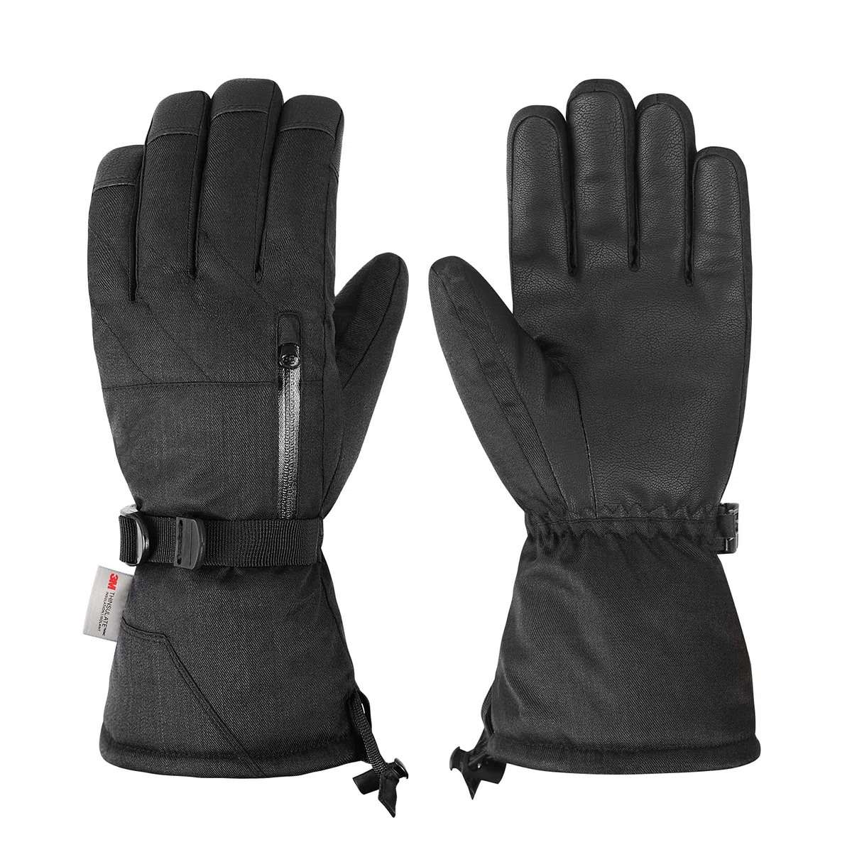 QKURT Guanti da Sci, Guanti Invernali Caldi Antivento Guanti da neve Uomo Donna per Climi Freddi per Slittino Snowboard Pattinaggio Ciclismo Corsa e Attività all'aperto