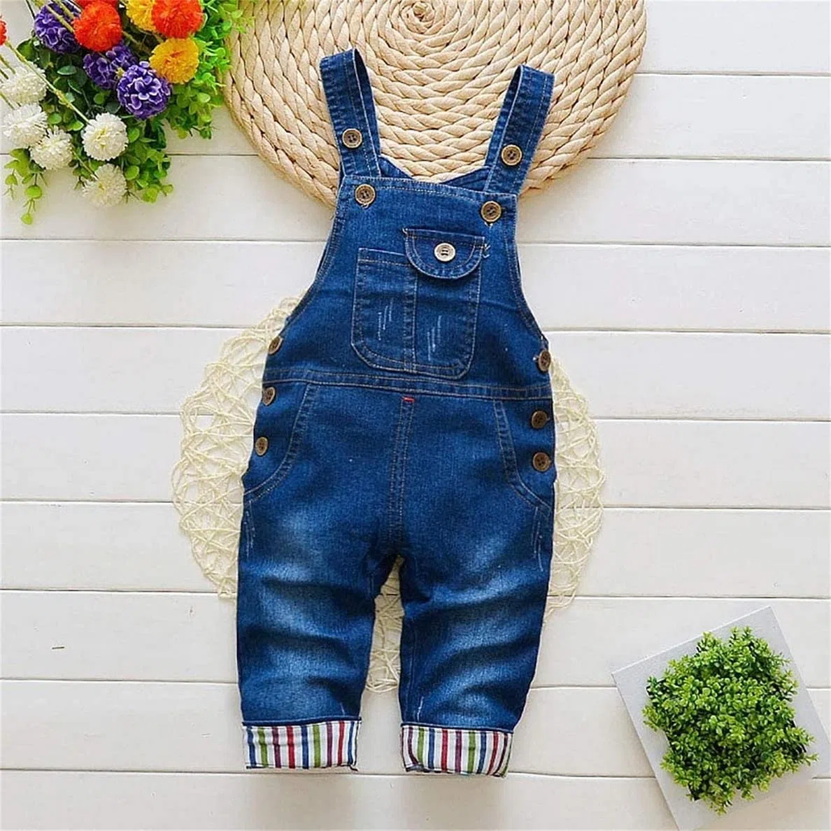 Salopette Jeans Bimbo Bambina Abbigliamento Bambino Tuta Neonata Pantaloni Lunghe Jeans Tuta Blu Denim Pantaloni Lunghe Jumpsuits