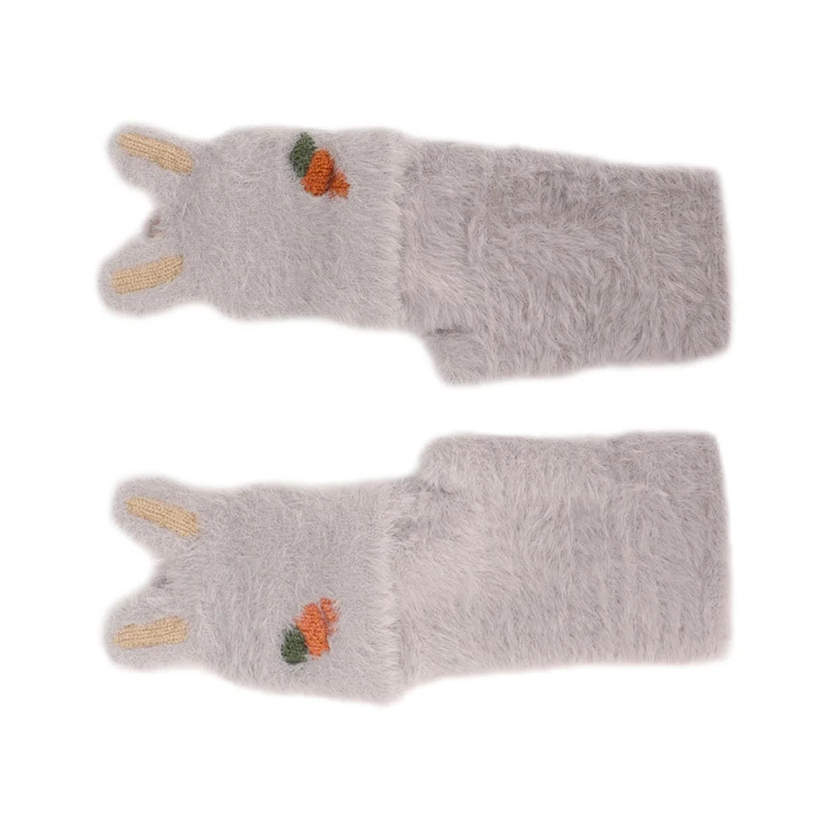 Guanti riscaldati USB Guanti invernali riscaldanti bifacciali in peluche accoglienti senza dita per lavoro studio Grigio