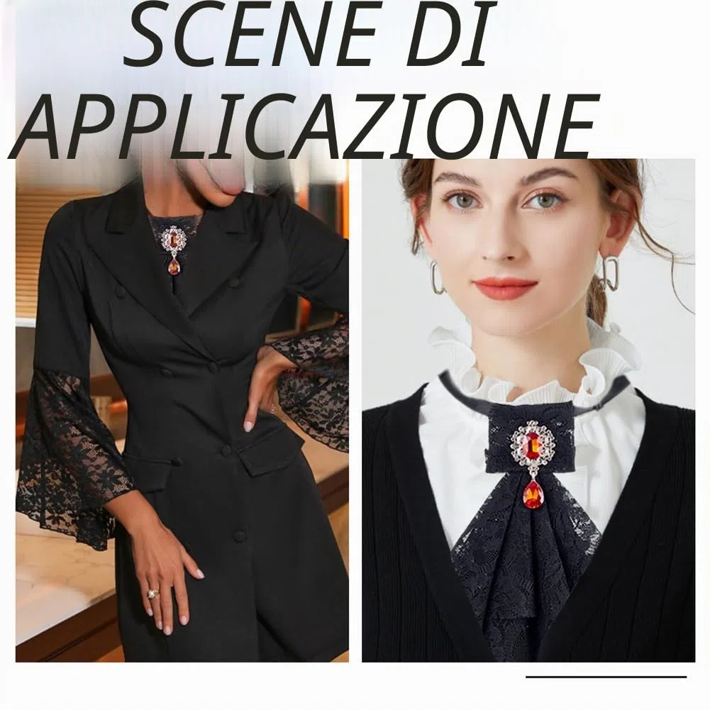 1 collare in pizzo jabot nero, colletto in pizzo vittoriano, colletto rimovibile con cristallo per costume rinascimentale, colletto falso per Halloween, feste sul palcoscenico e cosplay