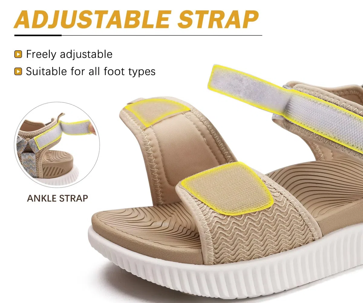 KuaiLu Sandali Trekking Donna Comode Camminata Ortopediche Fascite Plantare Arch Support Sportivi Sandalo Estive Leggero Regolabile