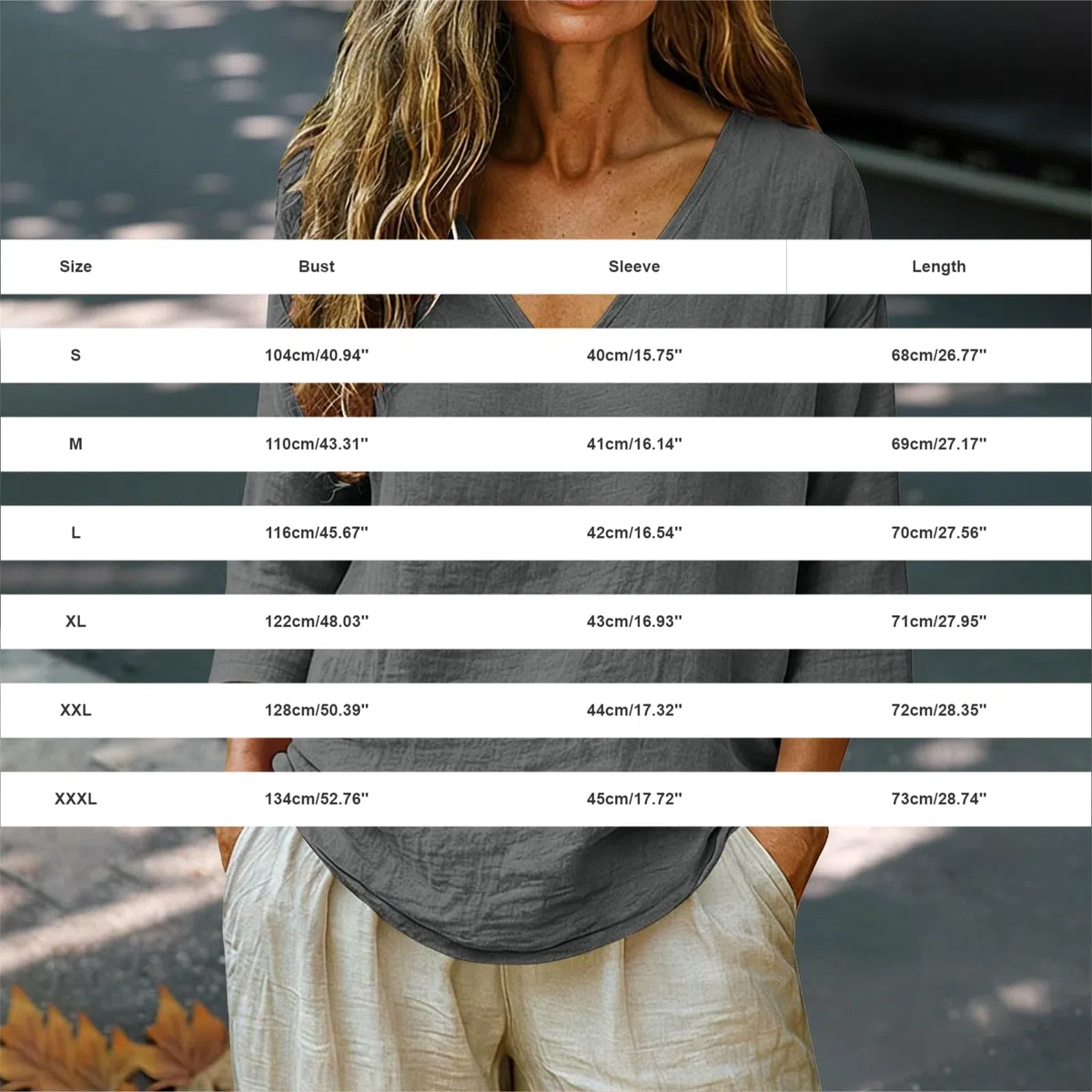 Magliette Donna Manica Corta 3/4 Lino Cotone Scollo a V Camicette Elegante Camicia Donna Estiva Curvy Blusa Leggera e Comode Casual Maglia Donne Maglietta Versatile Traspirante Abbigliamento Oversize