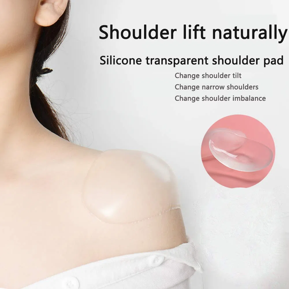 Spalline da 2 pezzi Spalline in silicone Push-up Rinforzatore adesivo per spalle per donna Abito da uomo Blazer Abbigliamento Camicette T Shirt