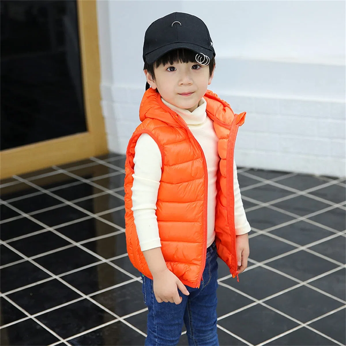 Smanicato Bambino Piumino Senza Maniche Gilet Piumino con Cappuccio Bambini Bambina Piumini Leggero Cappotto Gilet Imbottito Ragazzo Zip Up Giubbotto Invernale Primavera 3-15 Anni