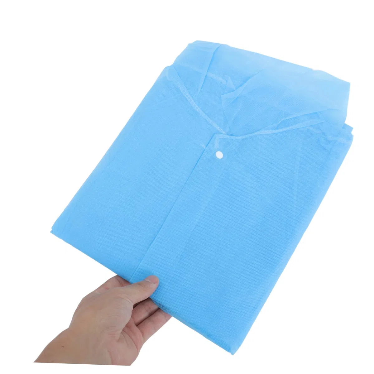 TEHAUX Camici da Laboratorio con Bottoni 10 Pezzi Blu Monouso Non Tessuto Leggero per Ambienti di Lavoro Protettivi e Multiuso