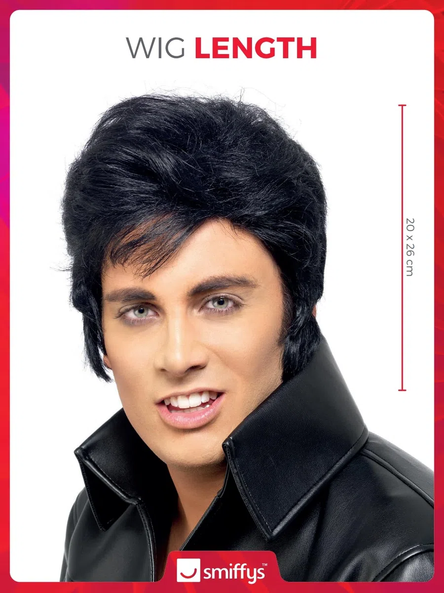 Smiffys Parrucca Elvis, Nero Halloween