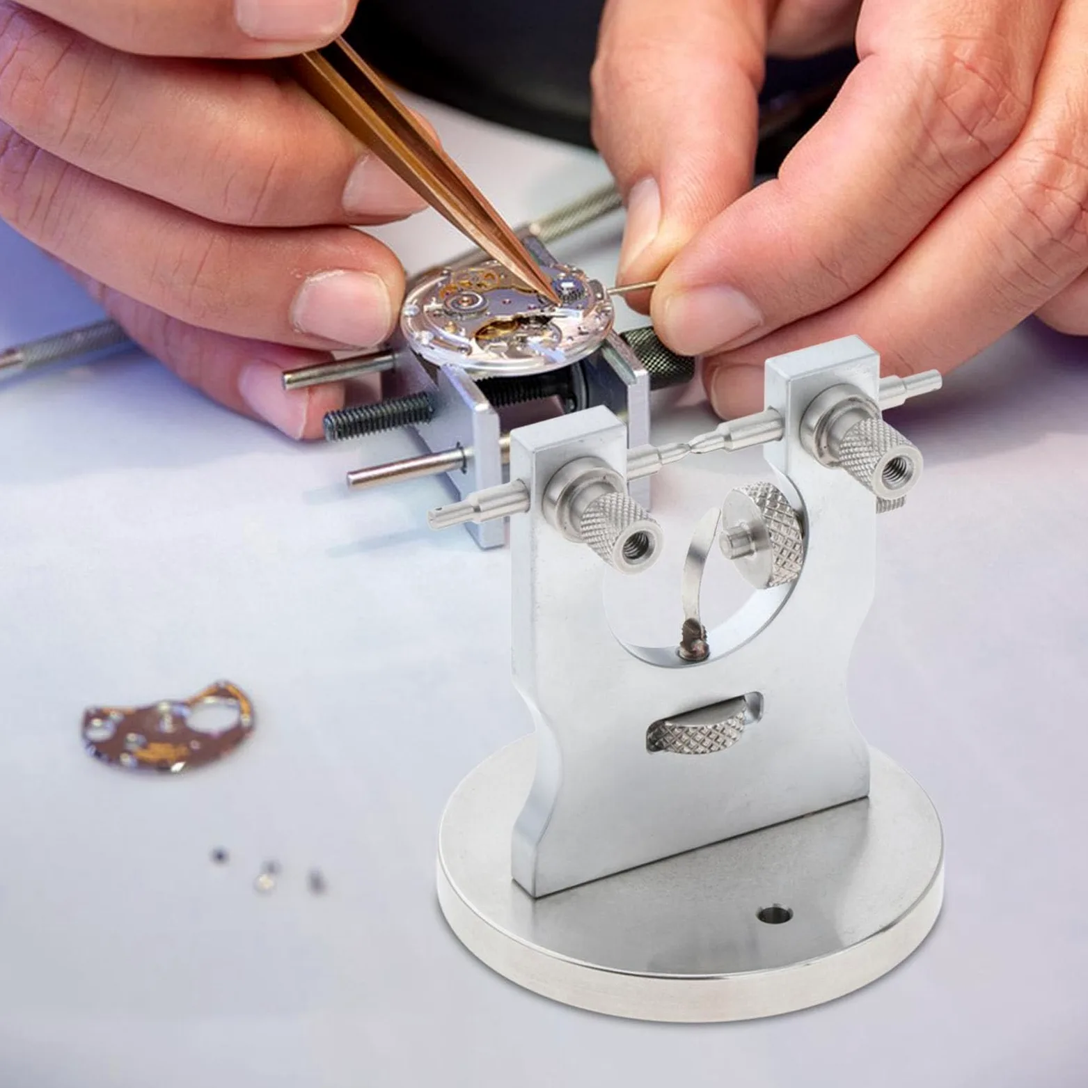 Jeffergarden Orologio Calibro di Correzione del Bilanciere Strumento di Calibrazione Accurato in Acciaio Legato per la Riparazione di Orologi Meccanici