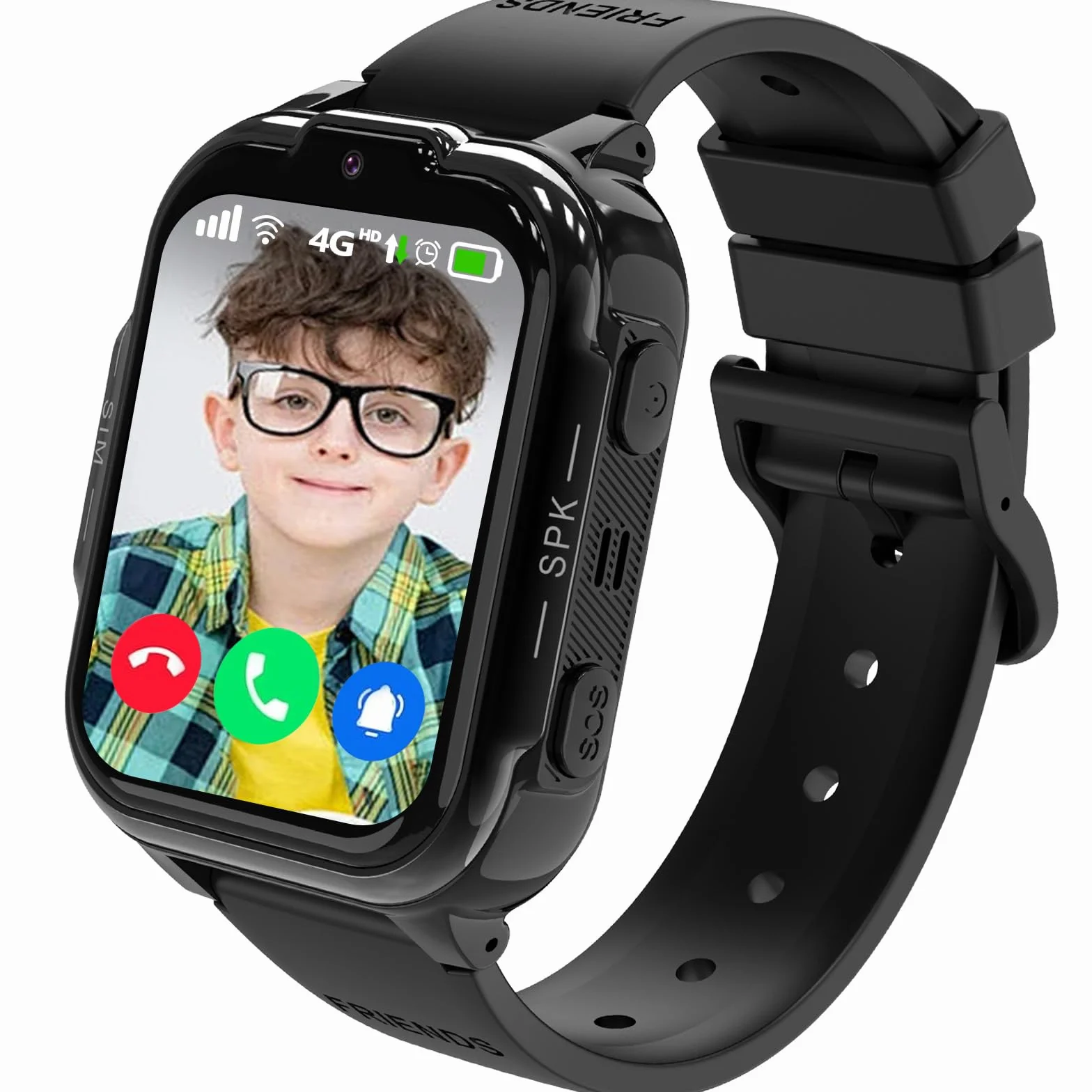 Smartwatch Bambini 4G, Orologio Smartwatch Bambini con Video HD e Chiamate, Touch Screen da 1,83 Pollici, SOS, GPS, Giochi, Modalità Classe, Regalo per Ragazzo e Ragazza 4 ai 14 Anni (Nero)