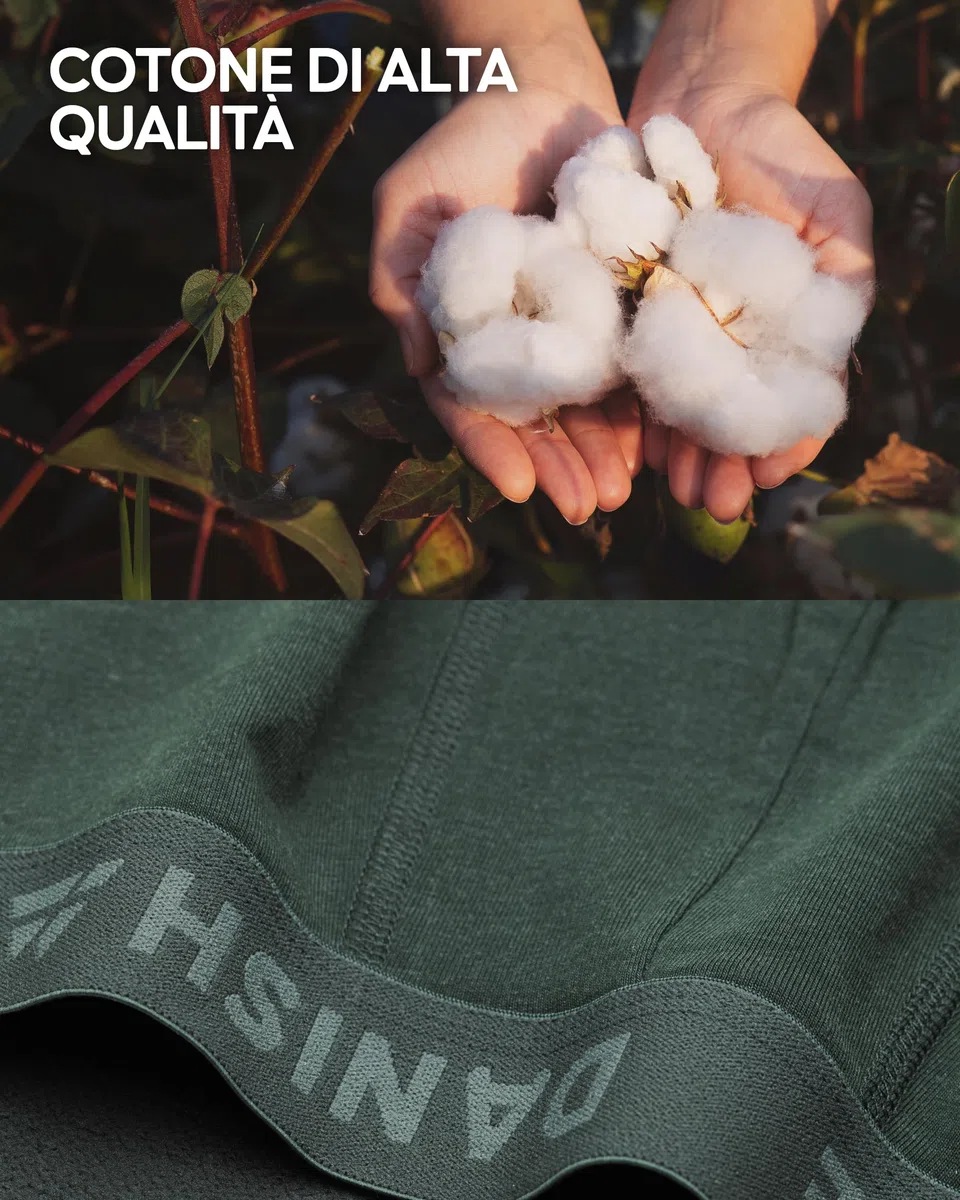 DANISH ENDURANCE, Boxer da uomo, in morbido cotone, elasticizzati, traspiranti, con o senza patta, confezione da 6 o 10