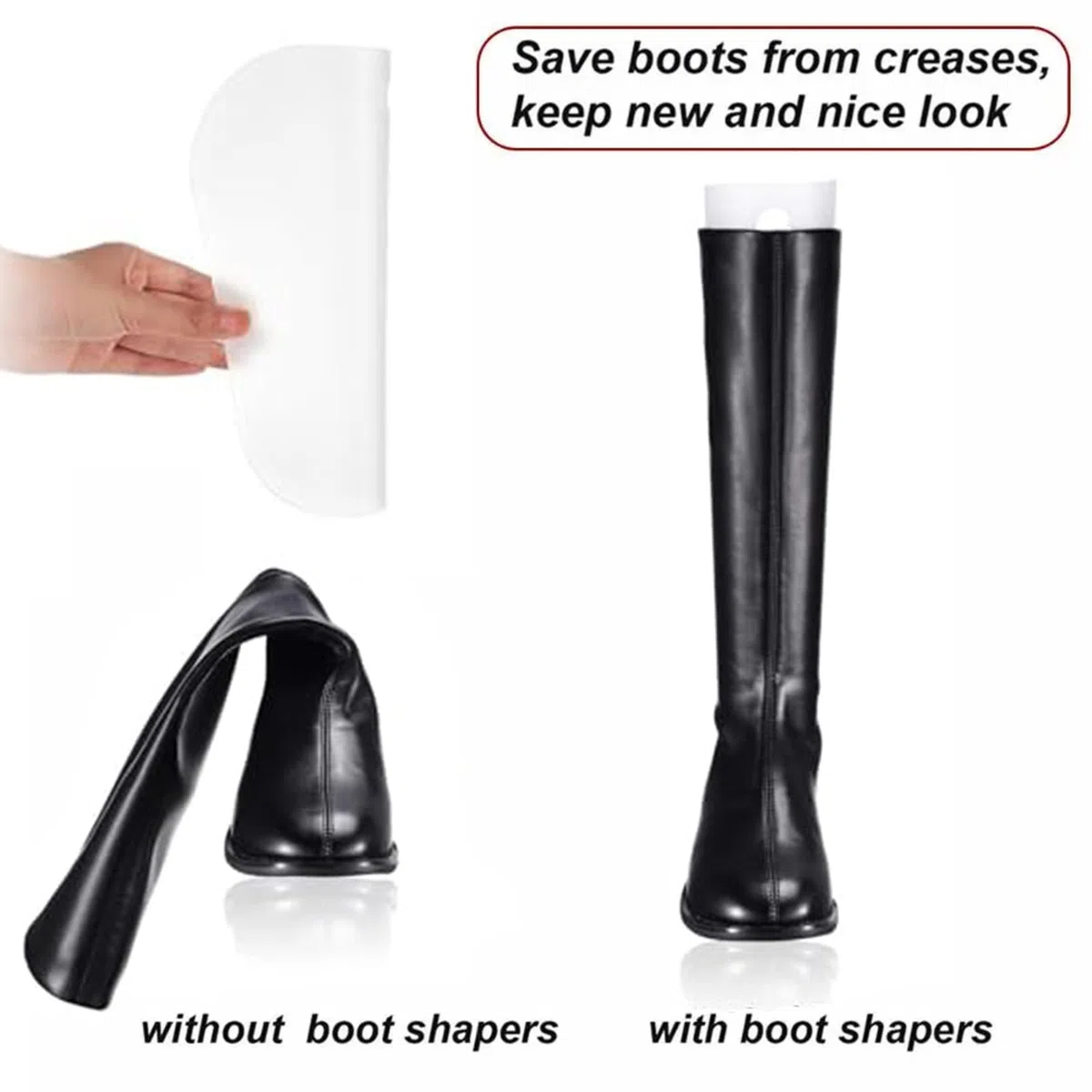 10 Pezzi Inserti Per Shaper Per Stivali (32 Cm) Supporti Di Stivali Alti Per Donne E Uomini Per Stivali Da Donna E Da Uomo (Bianchi)