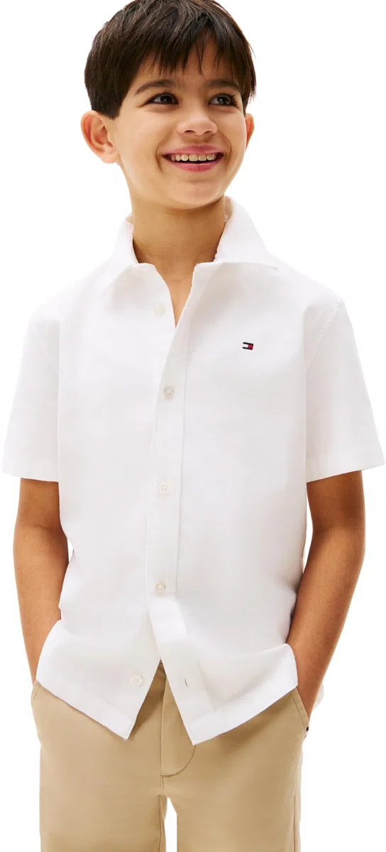 Tommy Hilfiger Stretch Oxford Shirt SS Kb0kb09554 Camicie Bambini e Ragazzi (Pacco da 1)