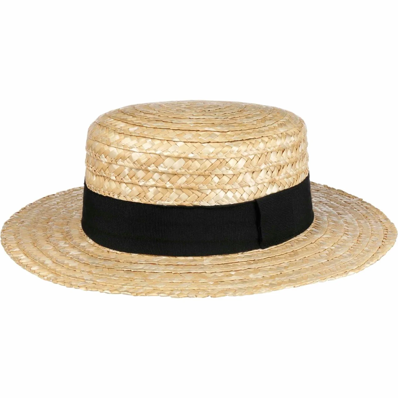 LIPODO Boater Paglietta Donna Uomo Made in Italy Cappello da Sole in Paglia di frumento Cappello da gondoliere Copricapo con Fascia in Gros-Grain Primavera Estate